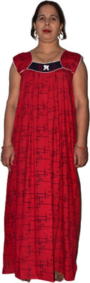 shardatextile Women Nighty(Red)