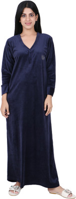 Dreamom Women Nighty(Dark Blue)