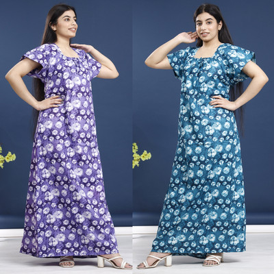 PrathaVastra Women Nighty(Multicolor)