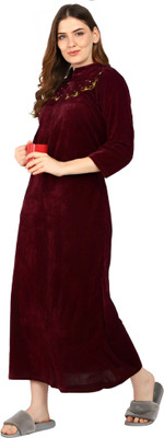 LRT Women Nighty with Robe(Maroon)
