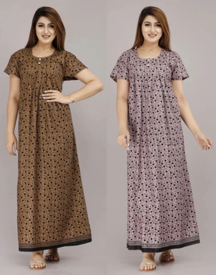 MjLifestyle Women Nighty(Multicolor)