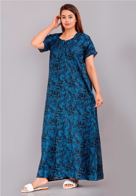 SHREE NAND CREATION Women Nighty(Dark Blue)