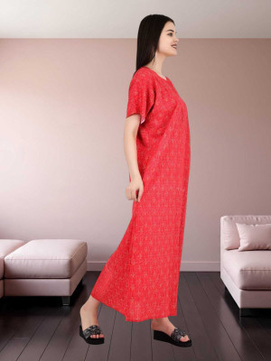 LDHSATI Women Nighty Set(Red)