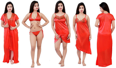 Divine Paridhaan Women Nighty Set(Red)