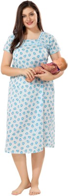 piu Women Maternity/Nursing Nighty(Blue)