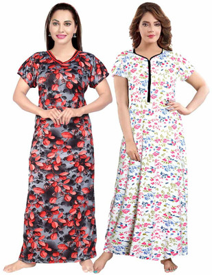 Hans Fashion ENT Women Nighty(Orange, Pink)