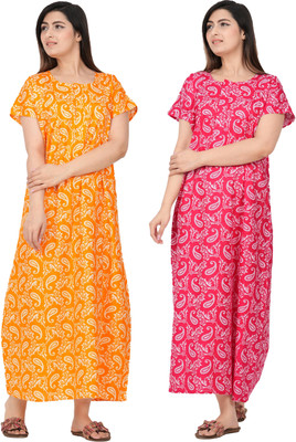 AakarShana Women Nighty(Multicolor)