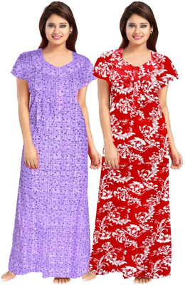 Homezilla Women Nighty(Purple)