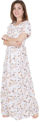 LDHSATI Women Nighty(White)