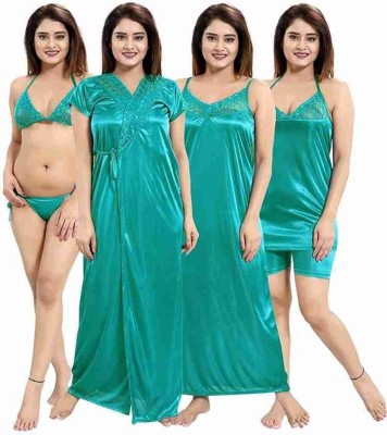 DIVYASTRI FASHION Women Nighty Set(Light Green)