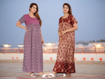 Hitisha Enterprises Women Nighty(Multicolor)