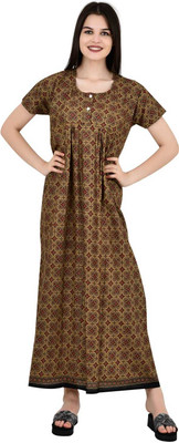 LDHSATI Women Nighty(Brown)