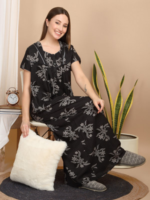 SWEET DREAMS Women Nighty(Grey)