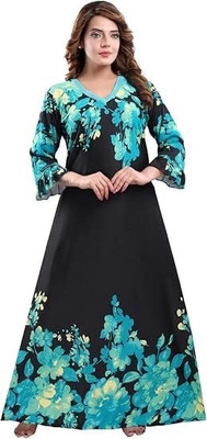 VELEZZA Women Nighty(Green, Black)