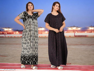 nayra enterprieses Women Nighty(Multicolor)