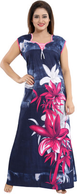 Nighty King Women Nightdress(Multicolor)