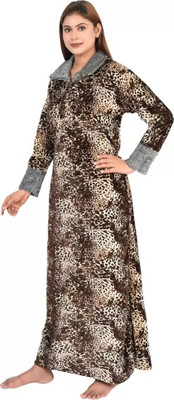 Aarav international Women Nighty(Brown)