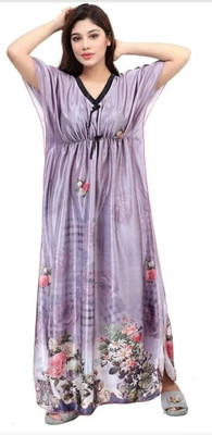 VELEZZA Women Nighty(Purple)