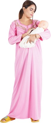 Bonjour Fashion Women Maternity/Nursing Nighty(Pink)