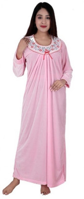 San Apparels Women Nighty(Pink)