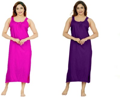 D'Heer Fashion Women Nighty(Purple)