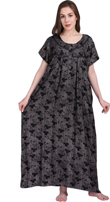 Girls and Moms Women Nighty(Black)