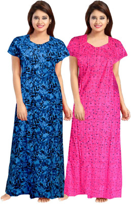 LA fashion Women Nighty(Multicolor)