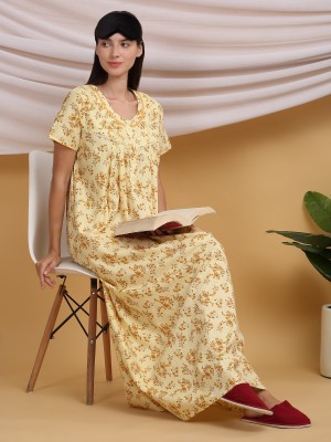 SWEET DREAMS Women Nighty(Yellow)