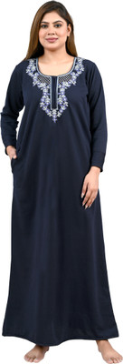 MIAVII CREATION Women Nighty(Dark Blue)