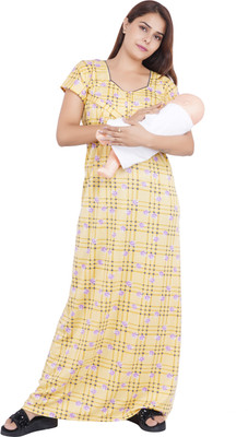 SOPX Women Nighty(Yellow)