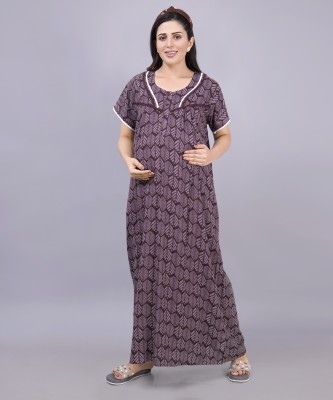 mamma's maternity Women Maternity/Nursing Nighty(Multicolor)