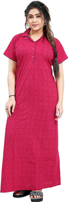 ZAIRRA Women Nighty(Pink)