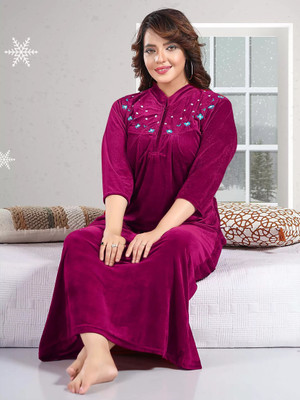 Rangmor Women Nighty(Purple)