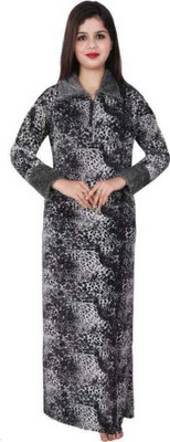 L r textiles Women Nighty(Black)