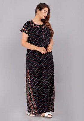 AakarShana Women Nighty(Blue)