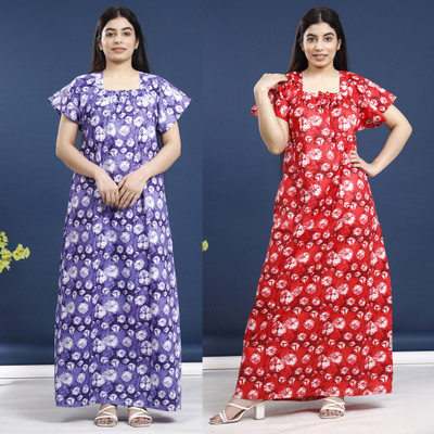 DivyaFashion Women Nighty(Multicolor)