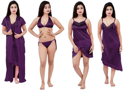 mysie Women Nighty(Purple)
