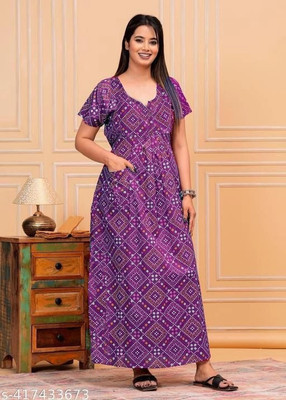 DEEPALI CREATION Women Nighty(Purple)