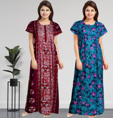 Hans Craft And Creation Women Nighty(Multicolor)
