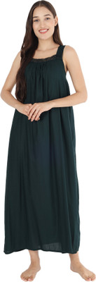 Rangmor Women Nighty(Dark Green)