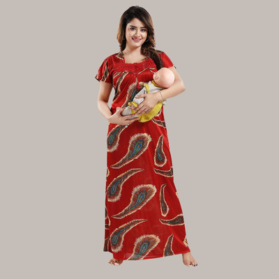 Gutthi Women Nighty(Red)