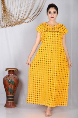 KriPal Women Nighty(Yellow)