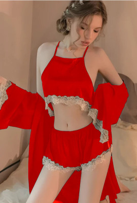 XPIOX Women Nighty(Red)