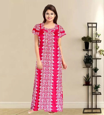 Homezilla Women Nighty(Pink)