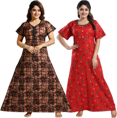 Nighty King Women Nighty(Multicolor)