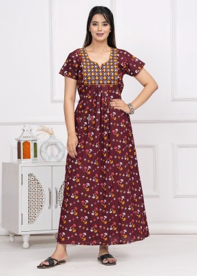 Kailash Nx Store Women Nighty(Maroon)