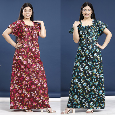 DivyaFashion Women Nighty(Multicolor)