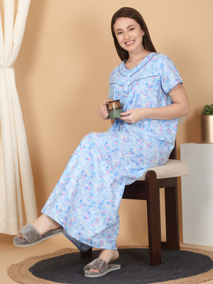 SWEET DREAMS Women Nighty(Blue)