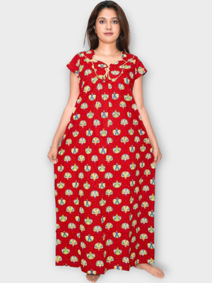 UDI WORLD Women Nighty(Red)
