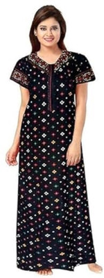 Bajrang Enterprises Women Nighty(Black)